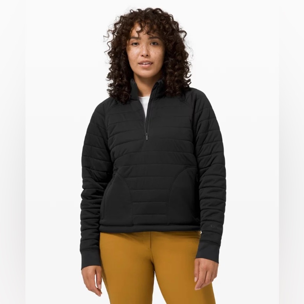 Lululemon Dynamic Movement Half Zip Black Pullover Puffer Jacket Size 4